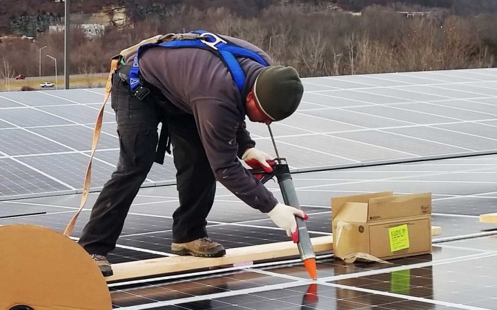 Caulking-for-commercial-buildings Presto commercial building caulking services waterproofing solar panels