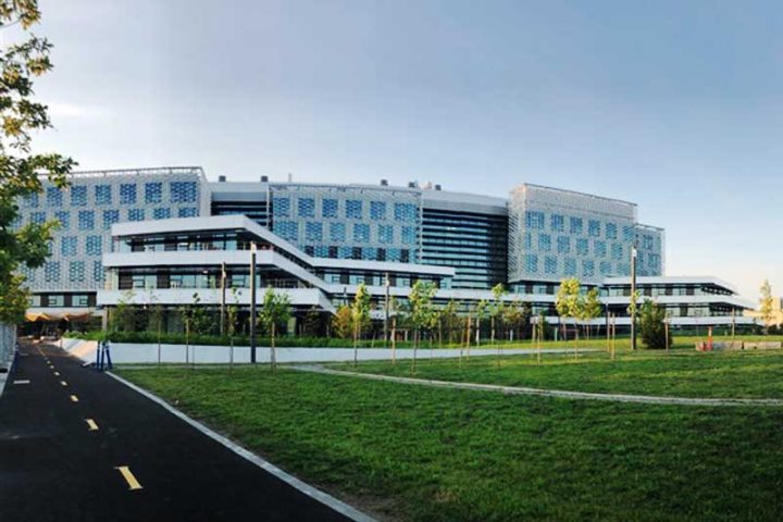 Exterior of Harvard building after Glass Restoration