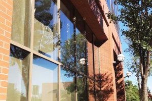 Window perimeter caulking at a commercial building in Fort Wayne, IN