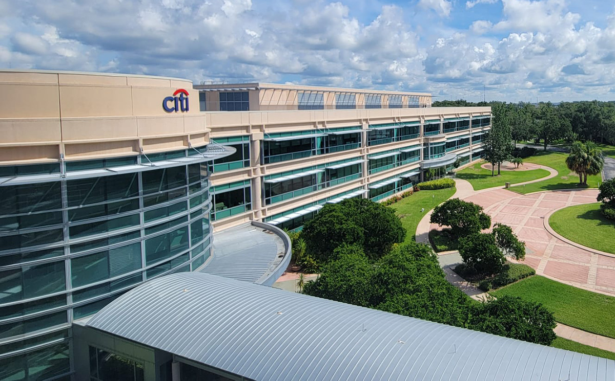 Commercial exterior caulking and waterproofing services at a commercial office building in Tampa, FL
