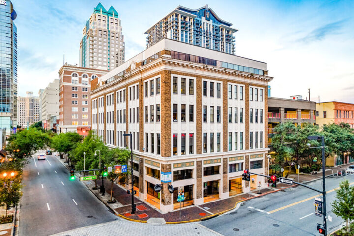 Historic building restoration services at a commercial building in downtown Orlando, FL