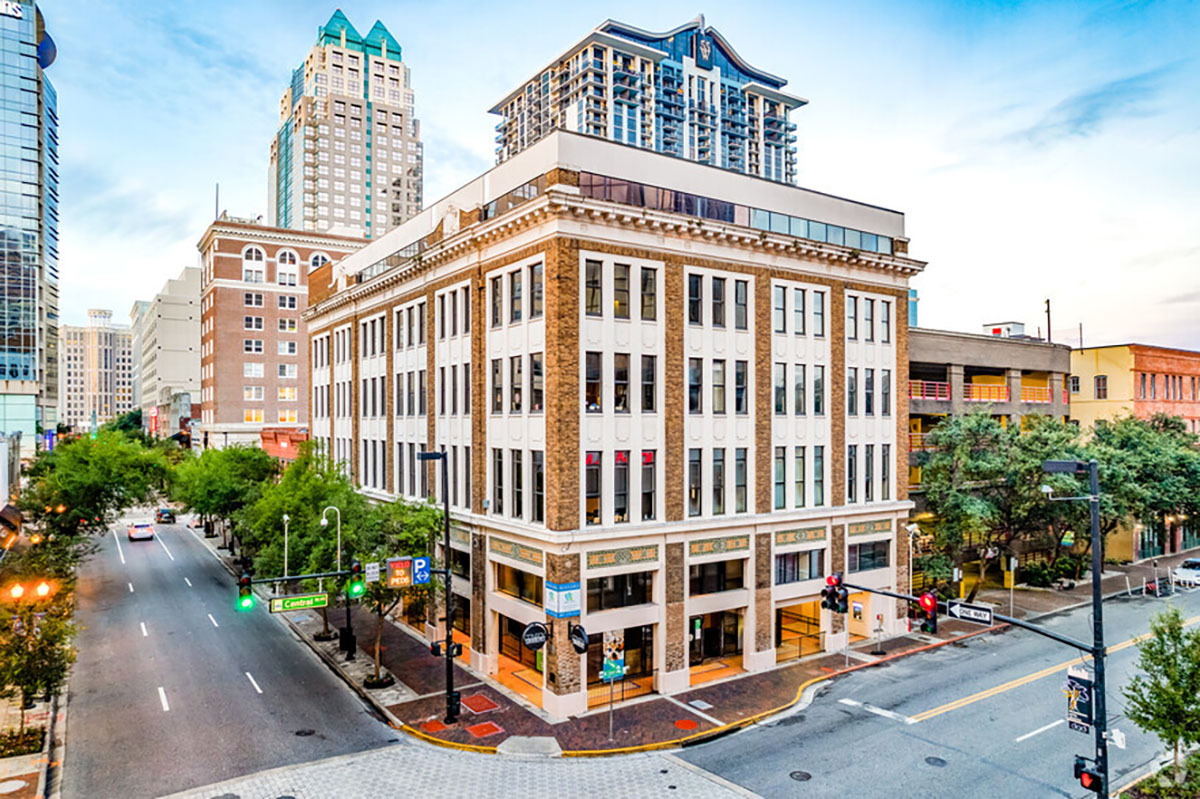 Historic building restoration services at a commercial building in downtown Orlando, FL
