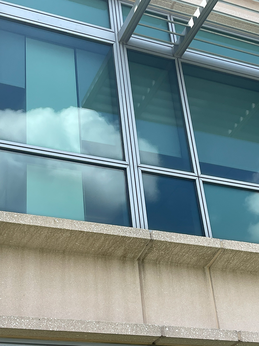 Wet glazing repair at a commercial office building in Tampa, FL