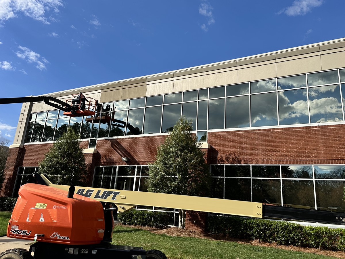 Commercial brick masonry restoration at an office building in Raleigh, NC