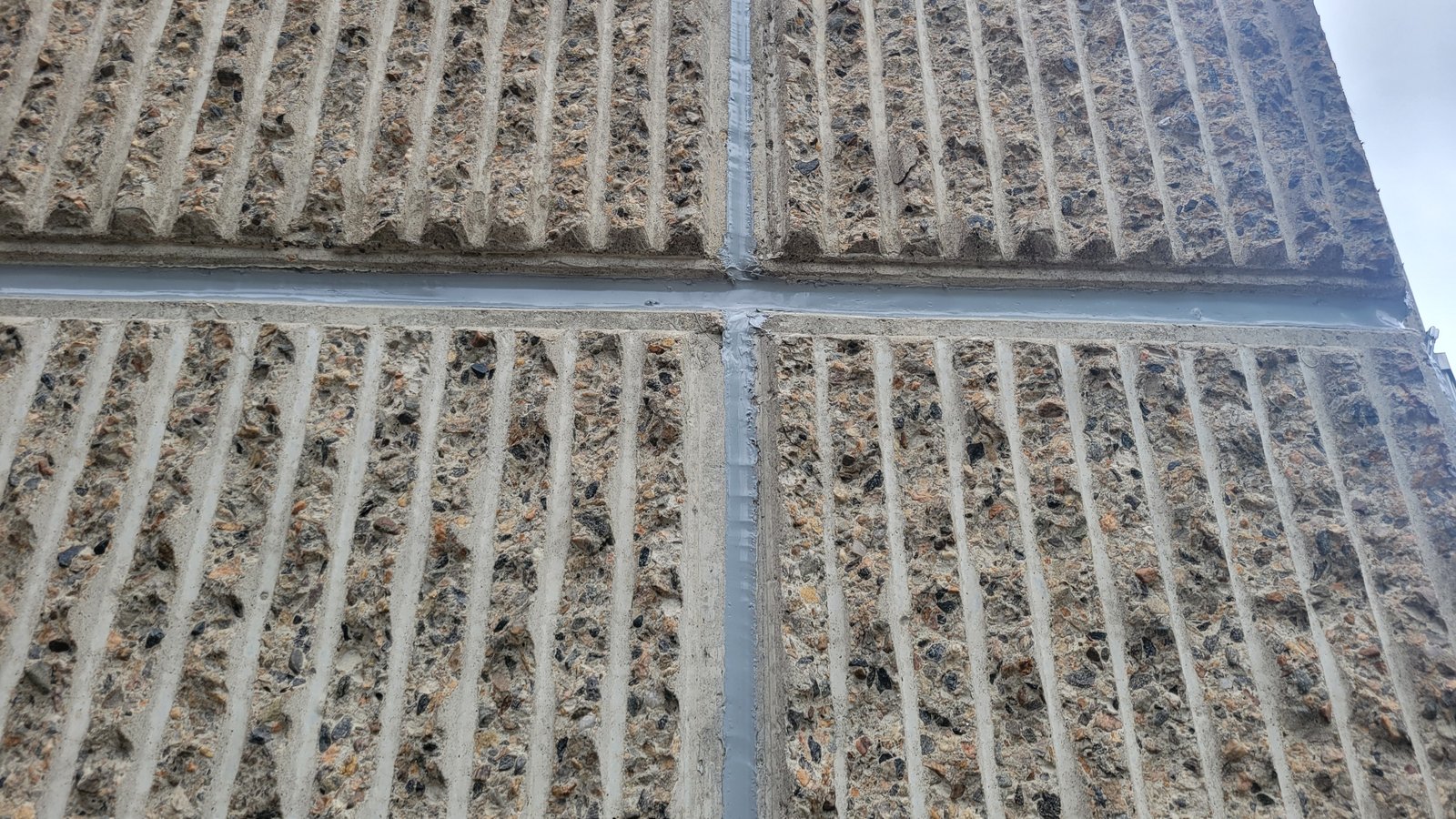 Control joint caulking at a commercial building in Stamford, CT