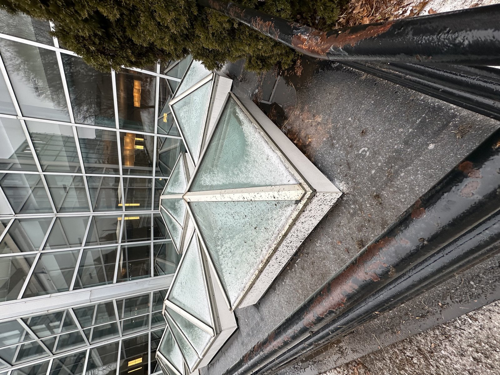 Skylight caulking at a commercial building in Stamford, CT