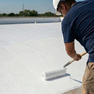 Commercial roof restoration and silicone coating application in Charlotte NC